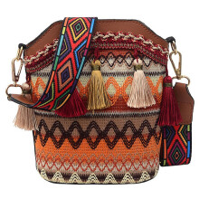 Mode BohèMe Style Ethnique Femmes Paille TisséE éPaule Messenger Sac RéTro DéContracté Gland Sac Seau Marron