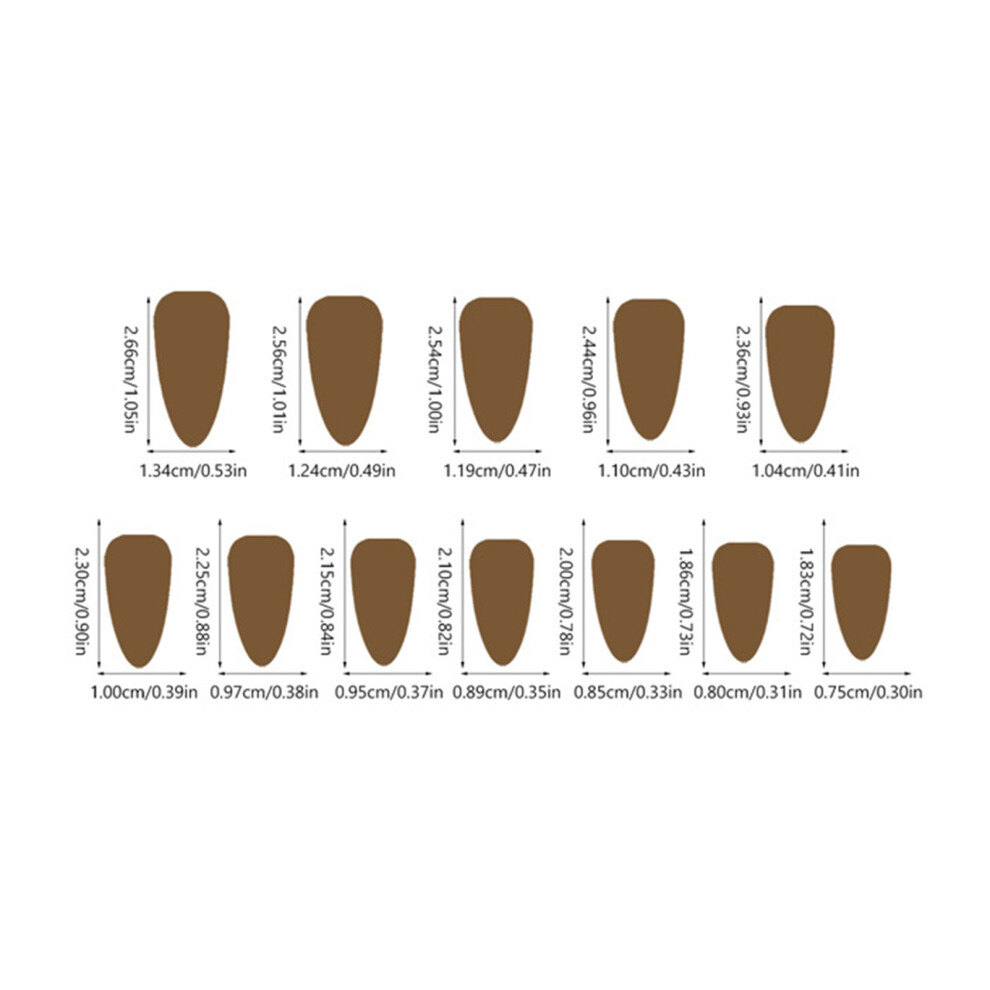Dcph-Clothing 24Pcs Almond Press On Nails, Reusable Fake Nails
