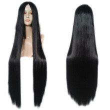 (Black) Anime Cosplay Wig 75cm Long Straight Synthetic Hair