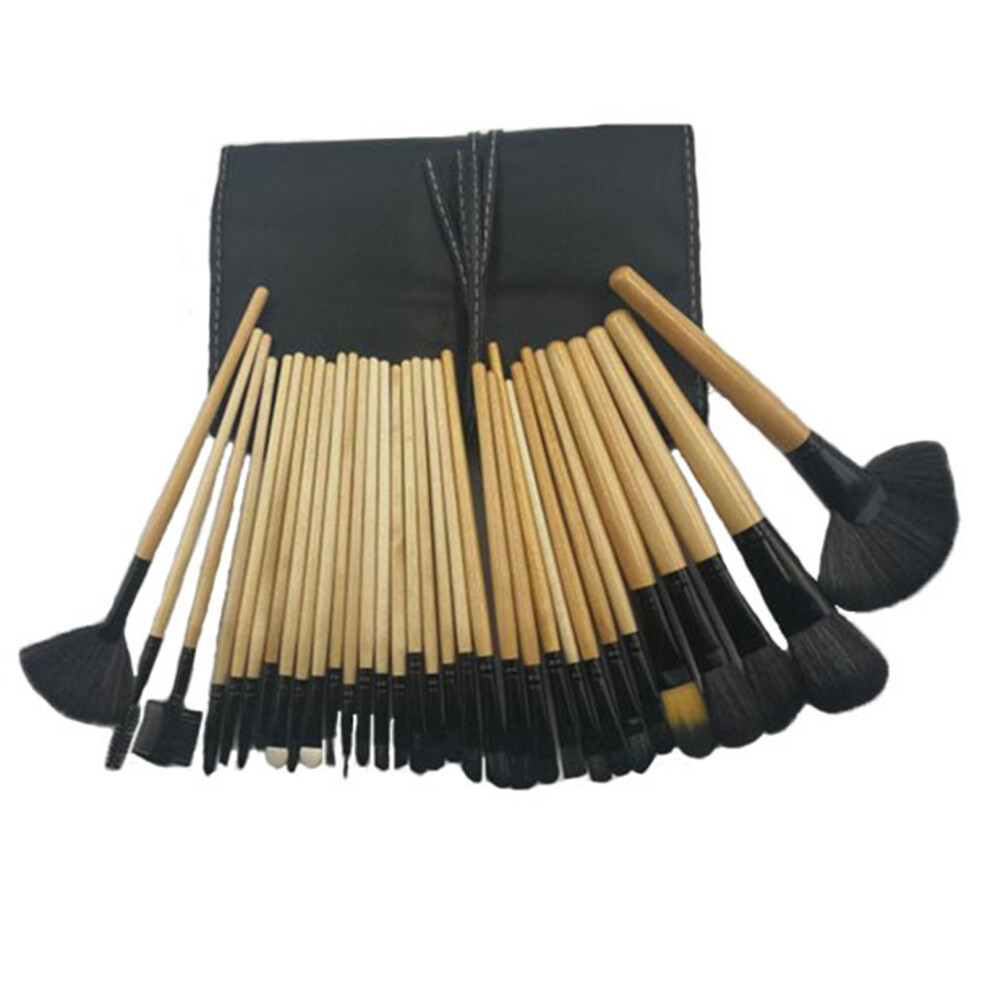 Creation-3C (Brown) 32Pcs Soft Makeup Brushes Set With Pouch