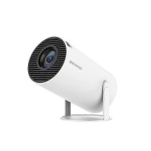 HY300Pro-projektor, hjemmebrug, bærbar 4K LCD-vægprojektion i ultra-HD til stuen, trådløs skærmspejling.
