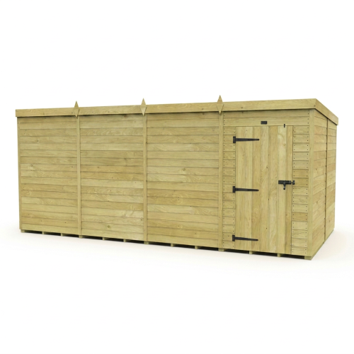 16 x 8 Pent Shed Tanalised (Single Door, No Windows) 1