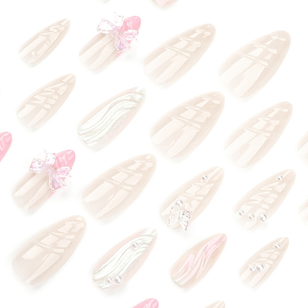 Dcph-Clothing French Pink Tip Fake Nails - Natural & Unbreakable