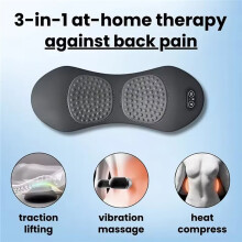 Rugmassageapparaat met Warmte en Vibratie voor Verlichting van Rugpijn, Hernia, Strek-, Ondersteunings- en Tractiemassage voor de Onderrug