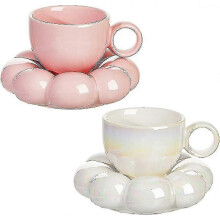 kpl keraaminen pilvimuki söpö kuppi auringonkukankuoren lasinalusella 7oz söpö keraaminen kahvimuki lautasella toimisto-