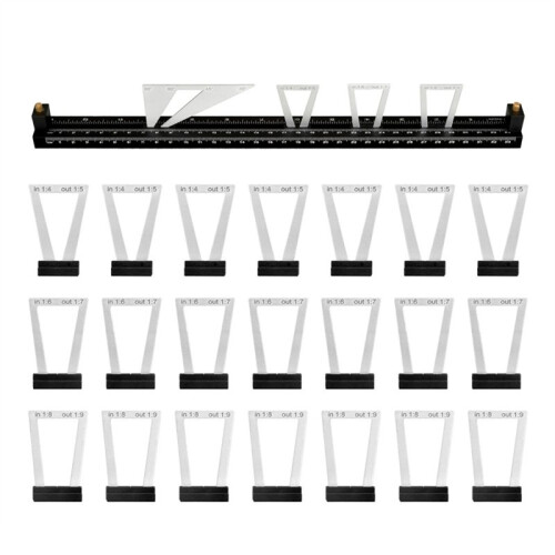 28Pcs Multifunctional Dovetail Marking Tool Set for Woodworking, Adjustable Aluminum Alloy 1