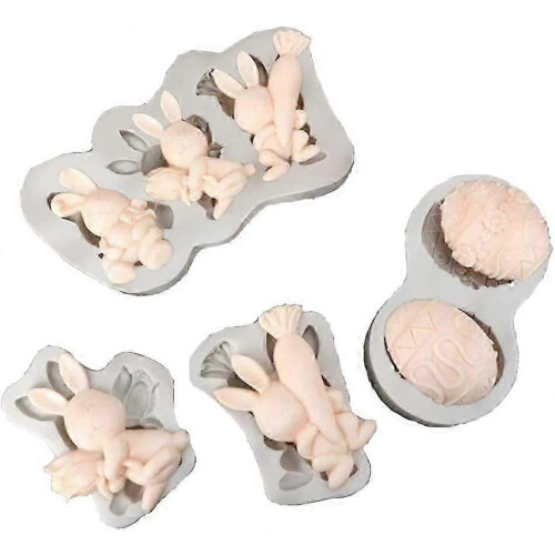4 Pieces, Silicone Easter Mold, Silicone Chocolate Mold Rabbit Mold, Egg Chocolate Mold, Easter Mold