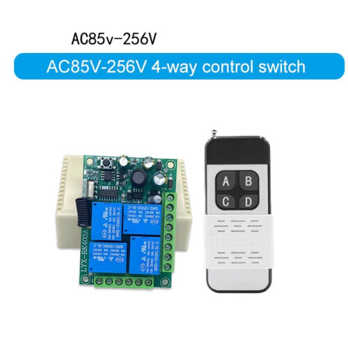 Universal 433MHz 4-Channel Wireless Relay , AC 220V Remote Control for Garage Doors, Lighting & Security Systems 1