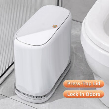 Badezimmer-Mülleimer mit Deckel, 3,3 Gallonen, Schmaler, Geruchsneutralisierender und Haustiersicherer Mülleimer, Automatische Beutelaufnahme