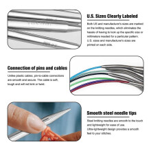 Rundstricknadel-Set, 2,0 mm - 10,0 mm/US0 - US15, 14-Teiliges Set mit Langen Stricknadeln, 80 cm/32 Zoll