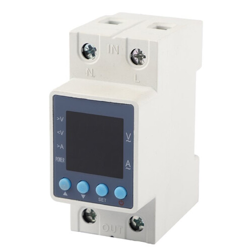 Multifunctional over/Under Voltage Protector 120VAC 63A, Adjustable Current & Voltage Relay with LED Display 2