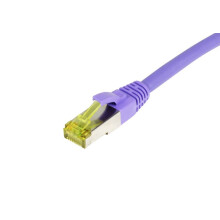 Patchkabel RJ45, CAT6A 500Mhz,  1.5m, lila, S-STP(S/FTP), TPE/LSZH(Ultraflex), AWG26, mit CAT7 Rohkabel, Synergy 21