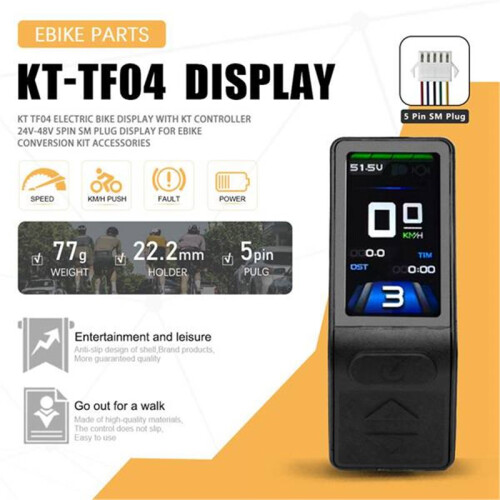 Ebike Display KT  TFT TF04 24V -48V SM Plug Electric Bicycle Conversion Kit Space-Saving Boost Function 1