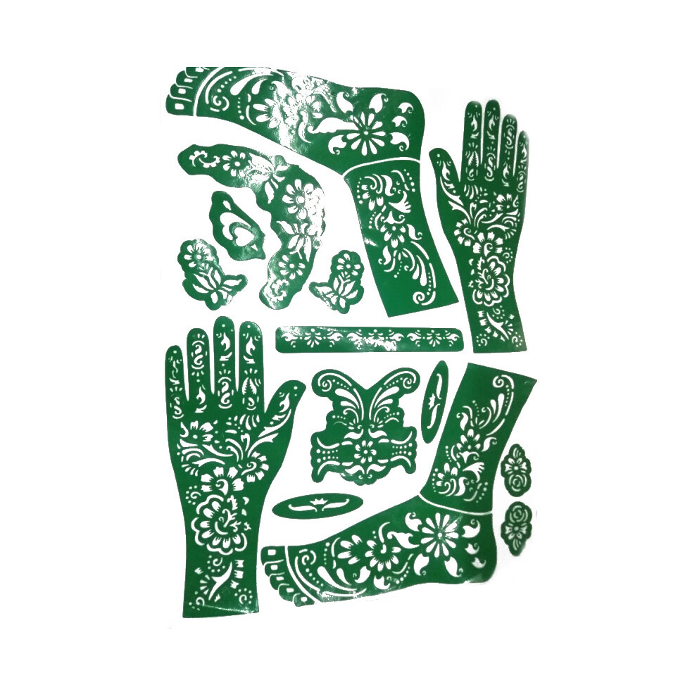 Hue-Grain Henna Tattoo Stencil - Mehndi Art Template