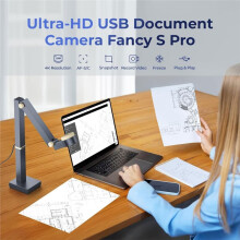 Fancy S Pro 12MP USB-Dokumentenkamera 4K-Webcam mit Mikrofon und LED-Licht für Live-Streaming, Webkonferenzen