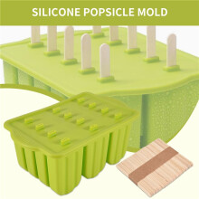 Stampo per Ghiaccioli nel Silicone, Ghiacciolo Ghiacciato per Creatore di Ghiaccioli Gelato DIY, con 50 Pezzi Bastoncini per Ghiaccioli Sacchetti per