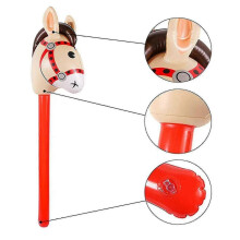 3er-Pack aufblasbare Pferdekopf-Cowgirl-Stöcke, PVC-Ballons, rotes Outdoor-Spielzeug