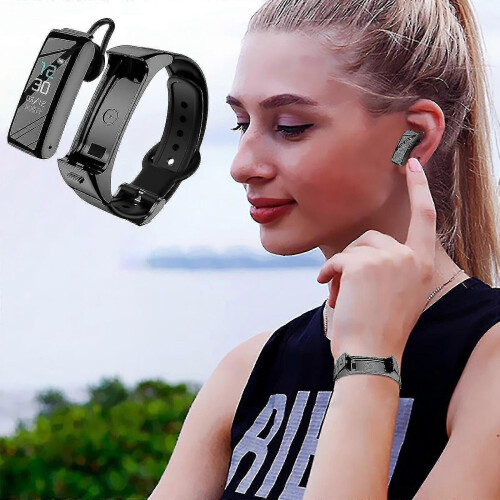 B6 Έξυπνο ακουστικό Bluetooth με βραχιόλι 2 σε 1, καρδιακό ρυθμό, αθλητικ 2