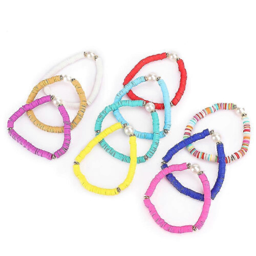 Για 10 τεμάχια βραχιόλι Faux Pearl Πολύχρωμο μοντέρνο γυναικείο βραχιόλ 1