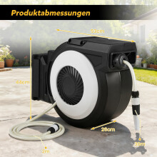 Uitschuifbare tuinslanghaspel, 30 meter slang, wandmontageset