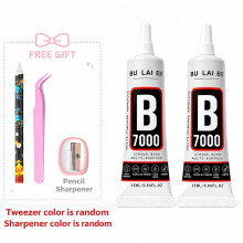 5-teiliges Bastelkleber-Set B-7000, enthält 2 x 25 ml transparenten Kleber, 1 Wachs-Pickup-Stift, 1 Pinzette in