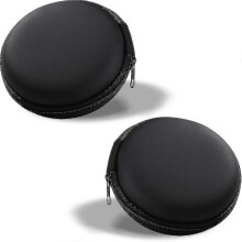 2 unidades de estojo mini para auscultadores, estojo de armazenamento com casco rígido e fecho, estojo protetor para cap