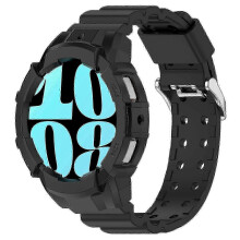 Capa protetora para relógio inteligente de 40 mm com pulseira de silicone compatível com Samsung Galaxy Watch 7