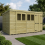 14 x 9 Pent Shed Tanalised (Double Door, With Windows) 1