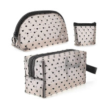 3 peças de bolsa cosmética, 1 bolsa quadrada pequena, 2 bolsas triangulares médias e 3 bolsas semicirculares médias