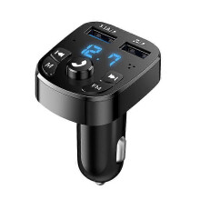 Transmissor FM Bluetooth 5.0 para Carro, Kit Mãos Livres, Carregador Duplo USB 2,1A, Reprodutor de Música MP3, Cartão TF
