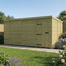 14 x 9 Pent Shed Tanalised (Single Door, No Windows)