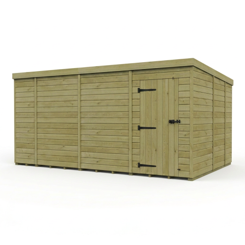 14 x 9 Pent Shed Tanalised (Single Door, No Windows) 1