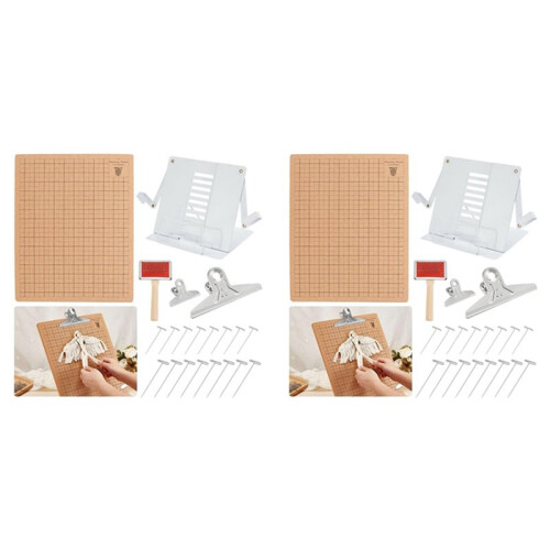 2X Macrame Board Set, Macrame Board and Metal Adjustable Stand, Macrame Supplies Double Sided Grid Macrame Project Board