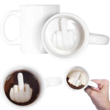 Cani de cafea 3D cu degetul mijlociu, căni de ceai speciale amuzante, căni ceramice