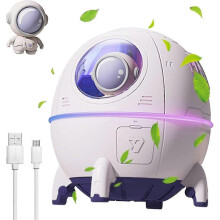 Umidificator cu capsulă spațială, rezervor de apă de 220 ml, 2 moduri de pulverizare, lampă de noapte USB pentru dor