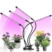 Led Flower Garden Light with 360 Adjustable Clip 3/6/12h Cycle Timer 3 Modes 10 Brightness