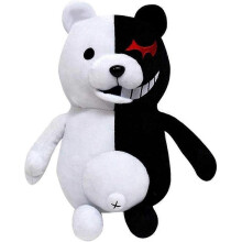 Monokuma Plush Doll Black White Bear Plush Stuffed Toys Home Decor Adornment Dolls for Birthday Party Girls Boys Muppets 13.7 inches (25cm, Black Whit