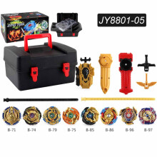 (JY8801-05) Blay Blade Metal Fusion Toupie Burst Set mit 8 goldenen Kreiseln und Drahtlinealantennen