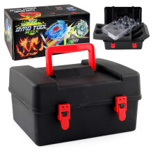 (Aufbewahrungsbox - Schwarz) Toupie Bayblade Metal Fusion Drehspielzeugset mit 12 Kreiseln und Linealwerfer