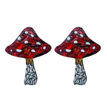 2PCS DIY Mountain Range Mosaic Kit Funy Sunflower Mushroom Stained Glass Stained Glass Mosaic Kit,F