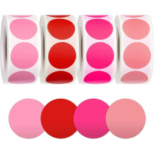 2000 Pieces Dot Stickers Colored Circle Round Removable Color-Code Dots Stickers Label Rolls Label Sticker for Office, Inventory Labeling 500 Piece/ R