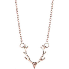 Gold Antler Silver Deer Collarbone Necklace Simple Fashion Elk Head Rose Gold Alloy Adjustable Cute Animal Necklace for Women