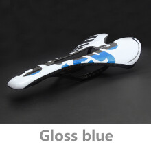 (Blau-Weiß glänzend) Vollcarbon-Fahrradsattel Rennrad MTB Carbonsattel 115 g 7*9 Carbonstreben