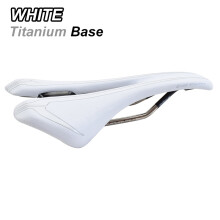 (Weiße Titanbasis) Ultraleichter MTB-Faltsattel mit Titanbasis, EVO PU-Hohlpolsterung, atmungsaktiv,