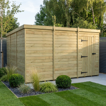 12 x 10 Pent Shed Tanalised (Single Door, No Windows)