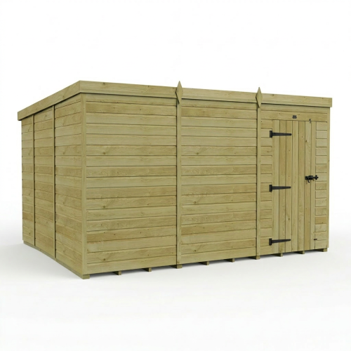 12 x 10 Pent Shed Tanalised (Single Door, No Windows) 1