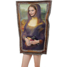 Halloween Funny Mural Mona Lisa Cosplay Costume