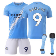 (20#(110-120cm)) Kids 25-26 Manchester City Home Football Jersey Number 9 Haaland