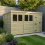 12 x 10 Pent Shed Tanalised (Single Door, With Windows) 1