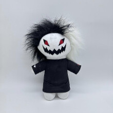 Hot selling zxc cat plush terrifying black and white grinning cat Halloween plush doll